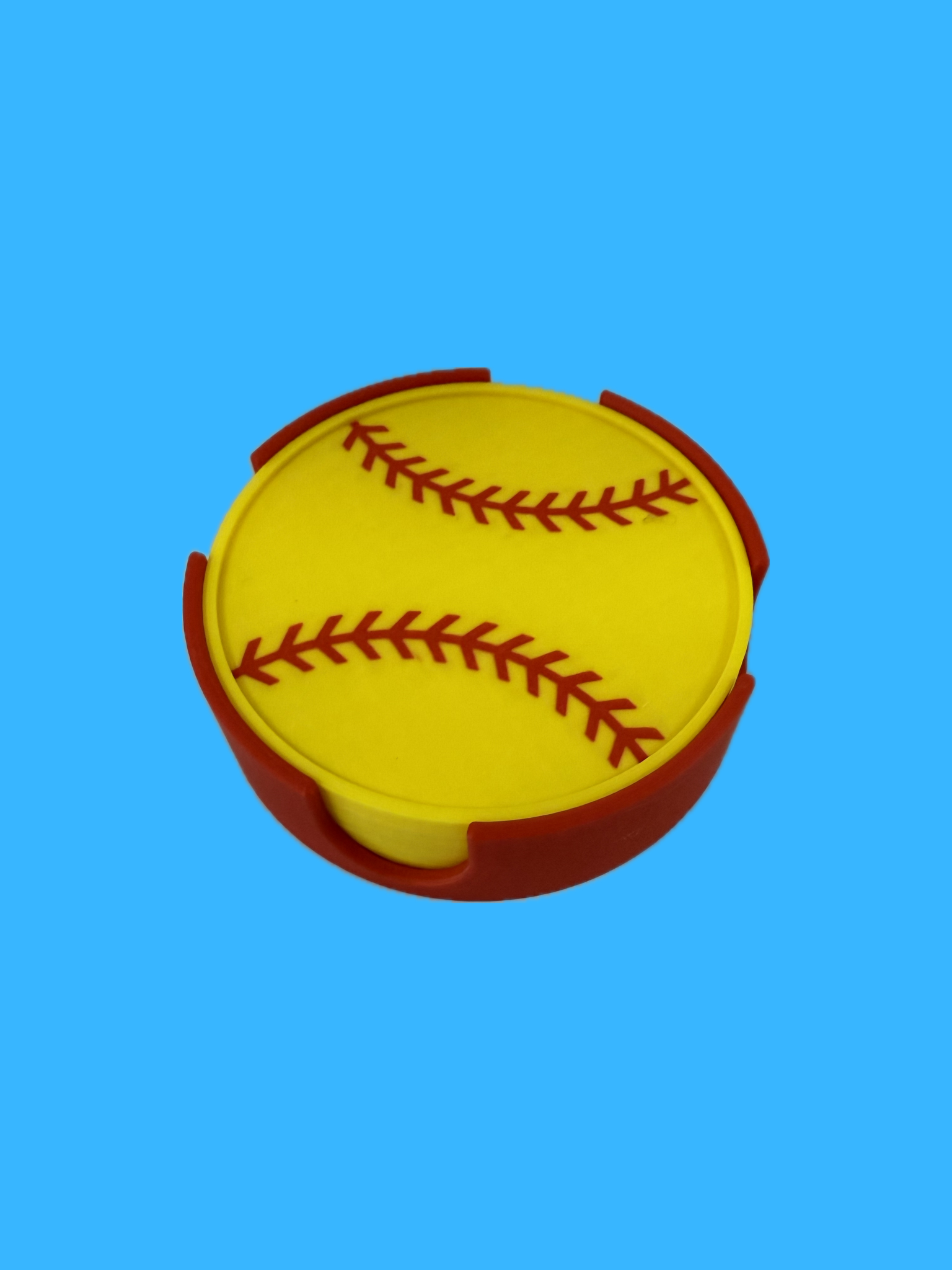 Softball Coaster Set